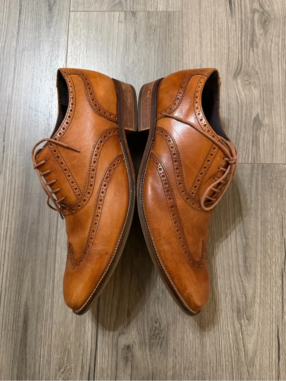 Cole Haan Tan Leather Wingtip Oxfords